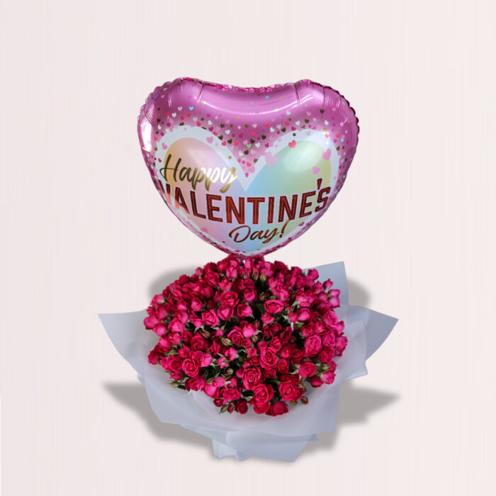 Striking Pink with Happy Valentines Balloon - Image 3