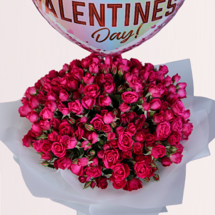 Striking Pink with Happy Valentines Balloon - Image 4