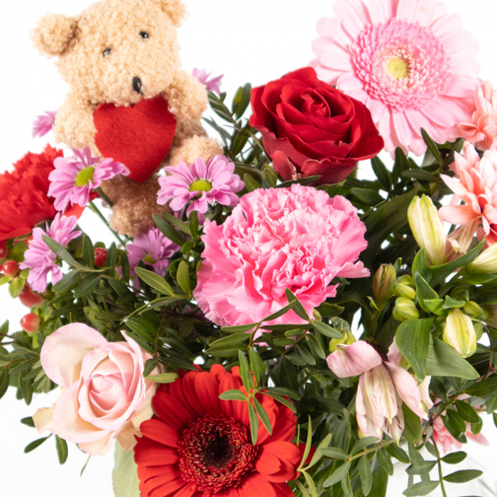 Valentine's Day Flower Bouquet with cute Bear - Image 2