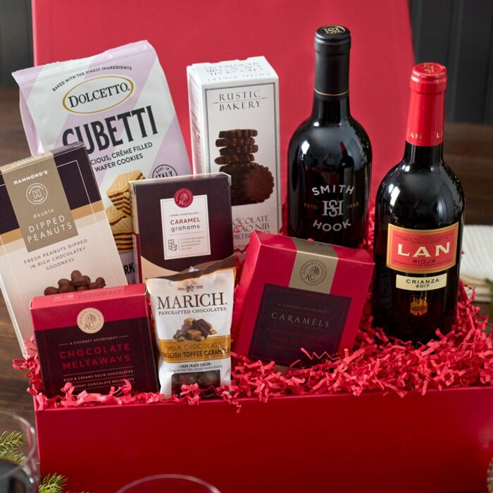 Holiday Curated Red Wine & Chocolate Gift Box - Image 2